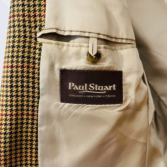Paul Stuart Brown Gun Club Check Windowpane Tweed Wool Ticket Pocket Bla… - Picture 8 of 16